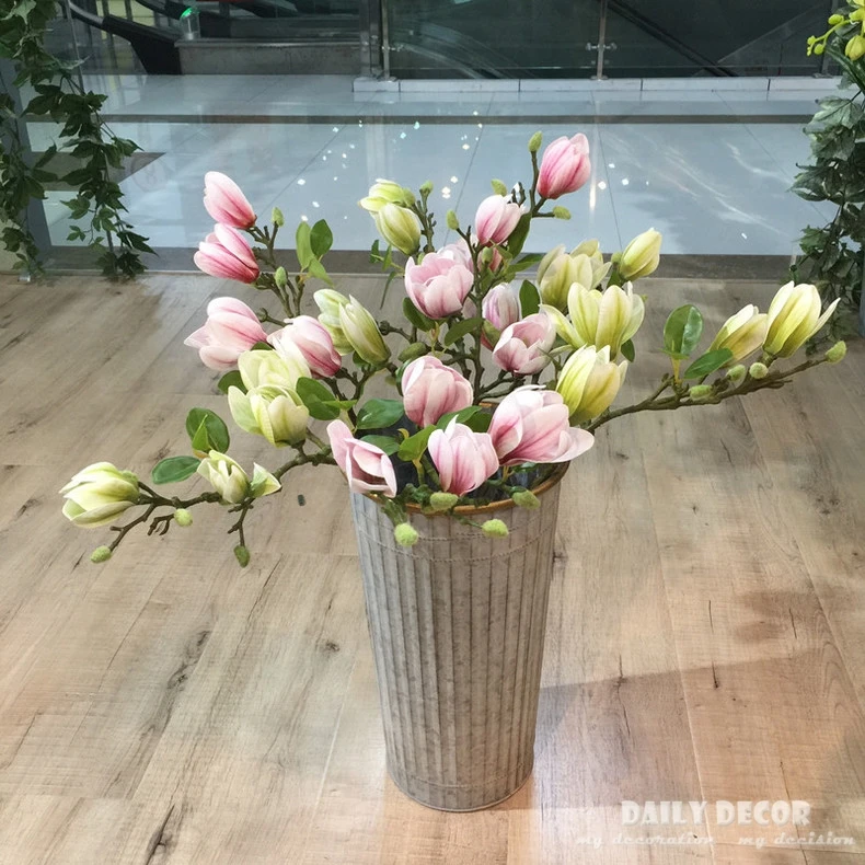 10pcs/lot ! wholesale 3D high simulation Real touch Magnolia artificial flower high quality magnolias wedding decorative flowers