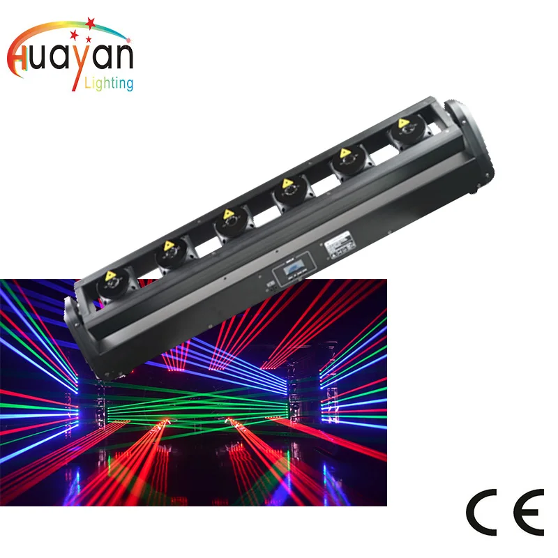 3w Rgb Full Color 6 Heads Fat Beam Moving Head Laser Array Moving Laser