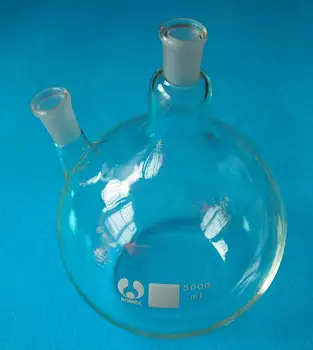 

5000ml,24/40,2-neck,Flat Bottom,Glass Flask,5L,Twins Necks,Lab Chemistry Vessel