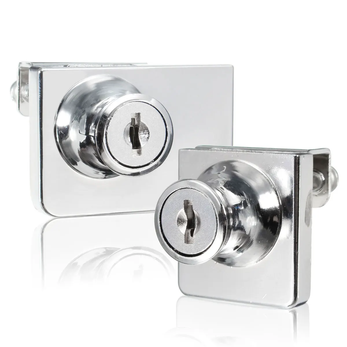 Single Double Glass Lock Zinc Alloy Showcase Cabinet Door Cylinder Sliding Glass Push Door Locks For Furniture Hardware