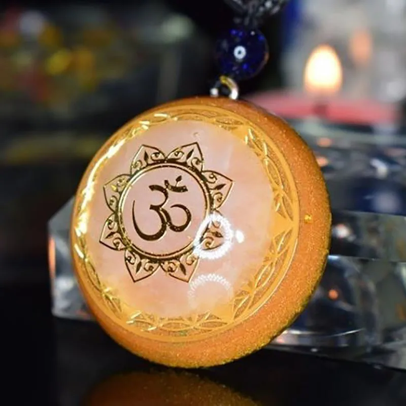 AURAREIKI Orgonite энергии кулон розового цвета с украшением в виде кристаллов душа