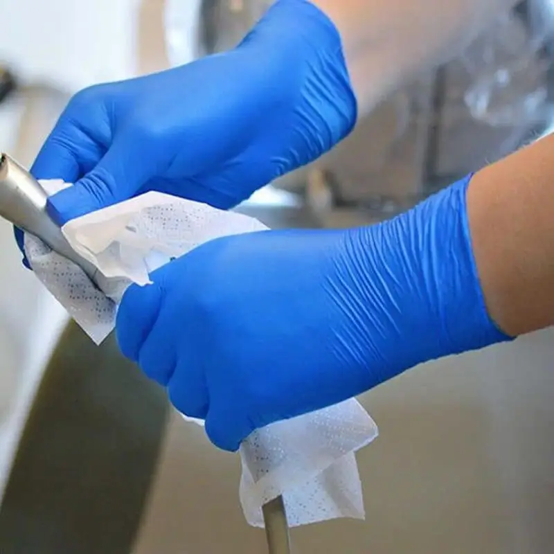 20/50pcs Blue Disposable Gloves Latex For Home Cleaning Disposable Food Gloves Cleaning Gloves Anti-slip Acid/Alkali S-XL
