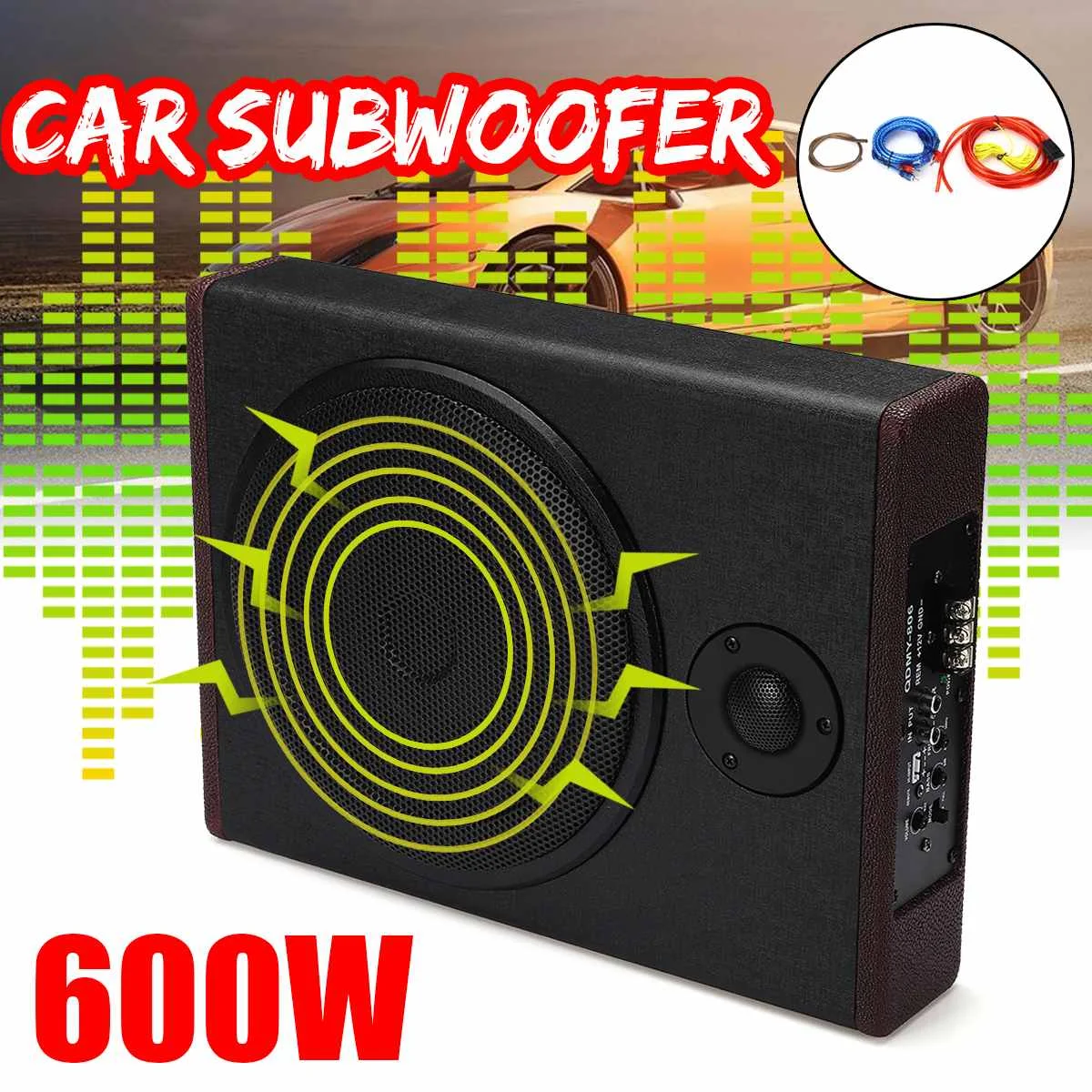 

10 inch 600W Car Active Amplified Under Seat Powered Subwoofer Bass Speaker Home Audio Stereo Amplifier Lound Speakers