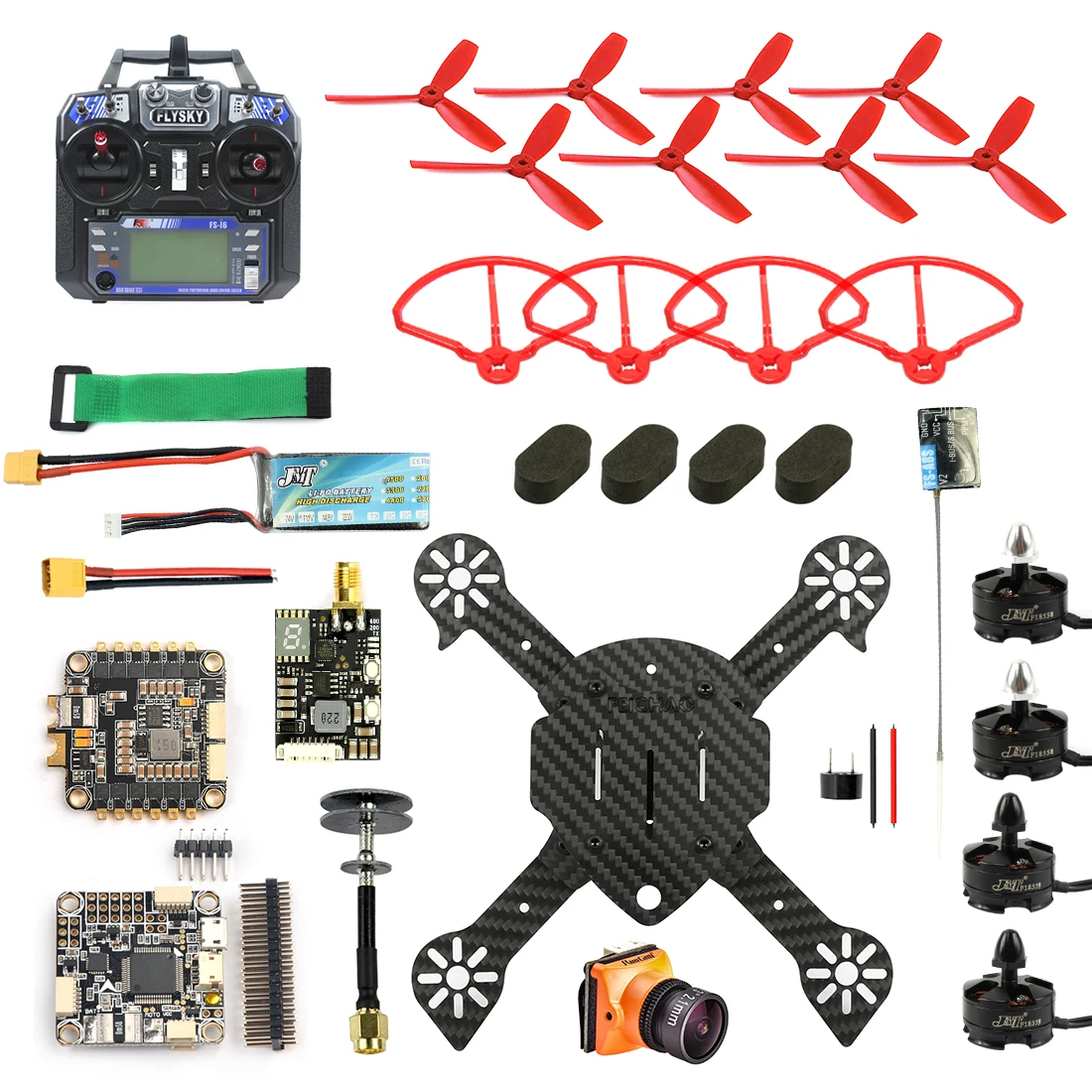 

JMT DIY FPV Racing Drone Quadcopter RTF F4 Pro V2 Flight Control 180mm Carbon Fiber Frame with RunCam Micro Swift 3 Camera
