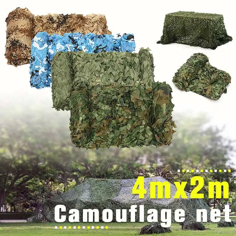 

4x2m Hunting Military Camouflage Nets Woodland Army Camo netting Camping Sun ShelterTent Shade sun shelter