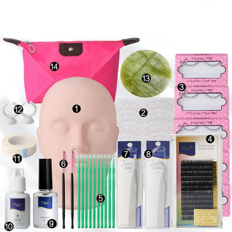 

Makeup Tool False Eyelashes Extension Glue Tool Grafting Eyelash Tools Set Full Mannequin Training Makeup Practice Kit Makeup