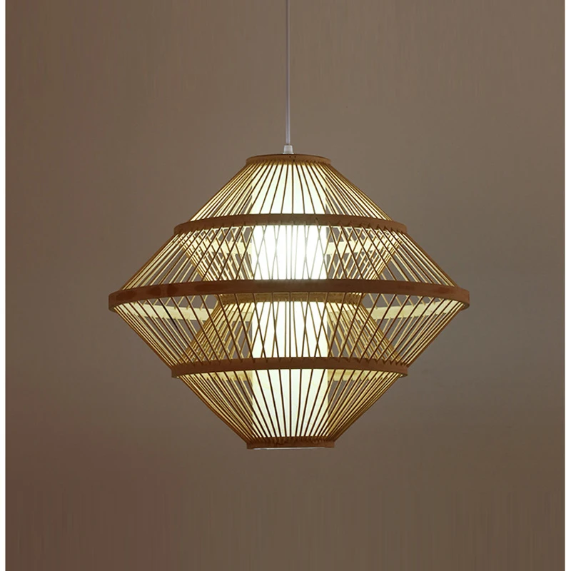 

SETTEMBRE Fashion Bamboo Lantern Chandelier Fabric Shade for Dinning and Living Room