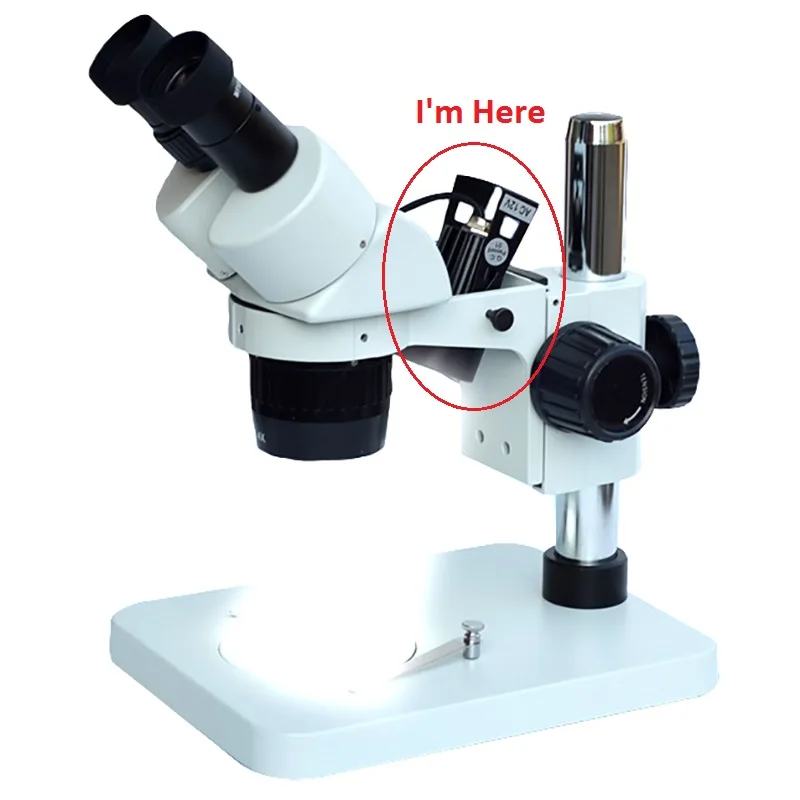 Stereo Microscope Top Supplementary Illuminator LED Light Source 110V-240V Brightness Adjustable Microscope Lighting