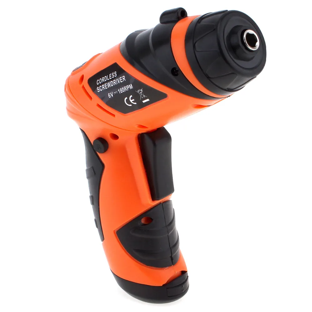 

Orange 6V Electric Screwdriver Driver Power Tools Dual Speed Cordless Drill Wireless Mini Electric Drill Battery Opera