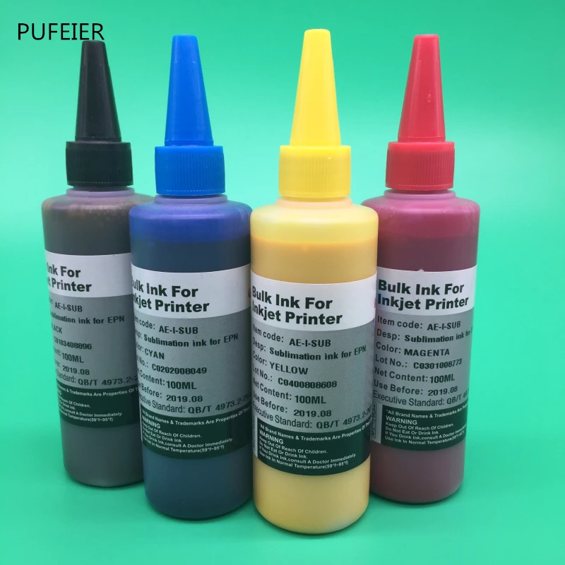 4PCS T3471-T3474 Inkjet Heat Transfer Sublimation Ink For Epson WorkForce Pro WF-3725DWF WF-3720DWF BK C M Y |
