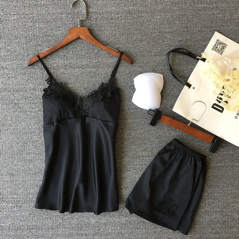 2 шт. женское сексуальное атласное кружевное нижнее белье Babydoll ночная рубашка