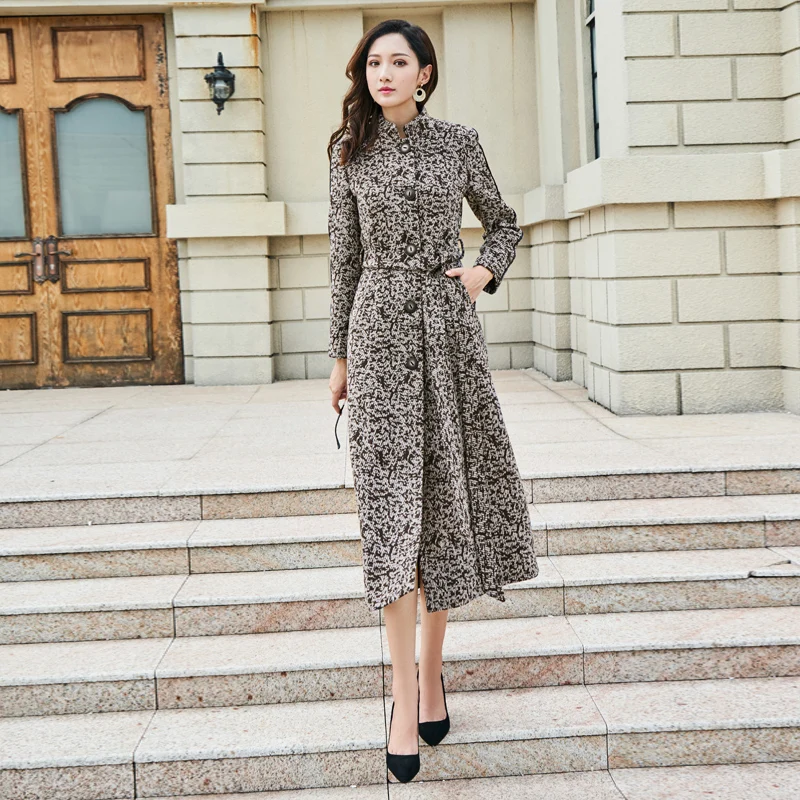 Manteau femme 2019 Новое Женское осенне зимнее пальто женское винтажное шерстяное с