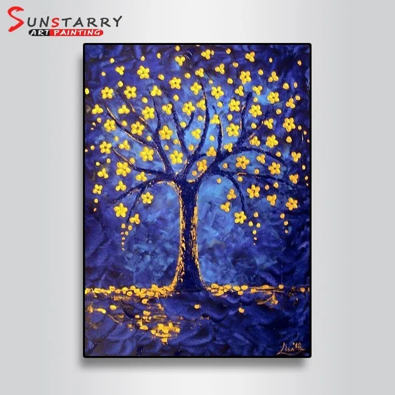 

Sunstarry Full Round Drill 5D DIY Diamond Painting "Oil Painting Tree" Diamond Embroidery Cross Stitch Mosaic Home Decor Gift