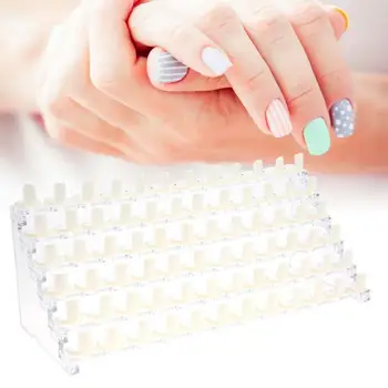 

Nail Polish Tips Display Stand Ladder Shape 6 Layer 72-Slot Nail Vanish Rack Manicure Tools