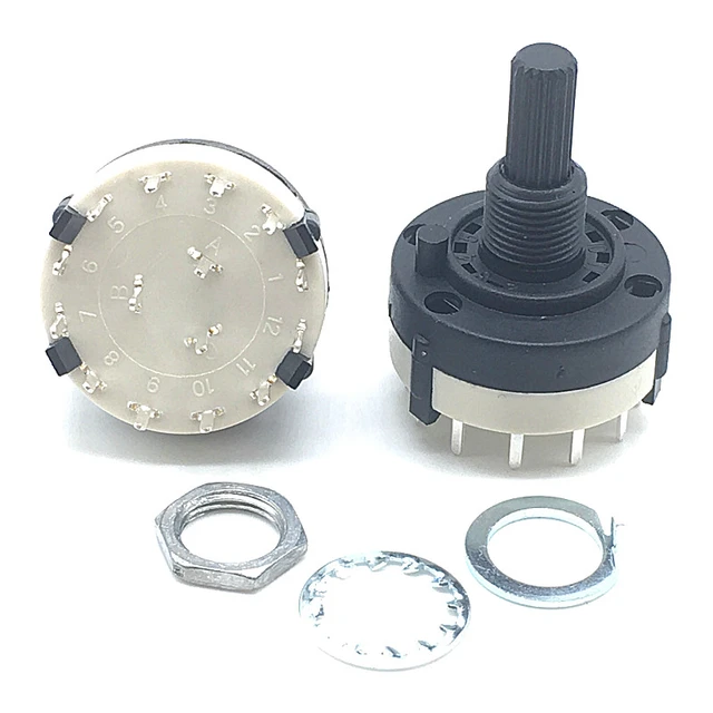 New Lon0167 3P4T 3 Pole 4 Position Single Wafer Band Selector Rotary Switch  w Knob(3P4T 3-polig 4-Position-Wafer-Bandauswahl-Drehschalter mit Knopf:  : Industrial & Scientific