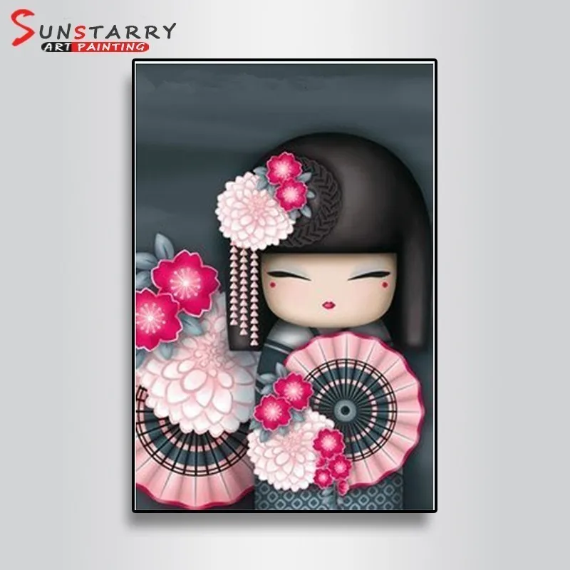 

Sunstarry 5D DIY Full Round Drill Cute Dolls Diamond Mosaic Cartoon Pattern Cross Stitch Diamond Embroidery Painting Home Decor