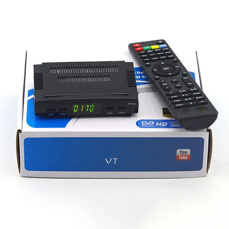 Горячая TTKK спутниковый ТВ приемник декодер V7 HD DVB S2 lnb с 7 линиями Европа