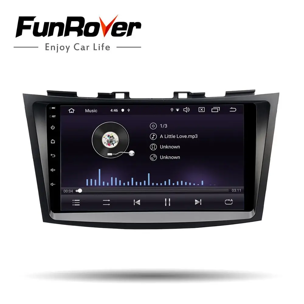 FUNROVER " 2 Din Android 9,0 автомобильный dvd-плеер для Suzuki Swift 2011 2012 2013 автомобильный Радио М ультимедиа gps навигация WiFi BT DSP 4G