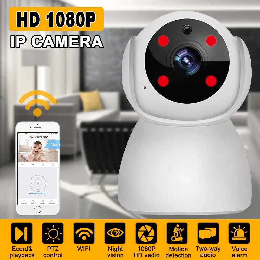 

HD 1080P Security IP Camera Wifi Wireless Network Camera CCTV P2P 2 Way Audio Night Vision Baby Monitor Surveillance 3.6mm