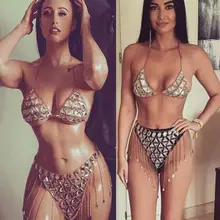 Сексуальный купальник со стразами бюстгальтер женский бикини блестящий кристалл бюстгальтер топы пляжные купальники сексуальный купальный костюм летняя пляжная одежда
