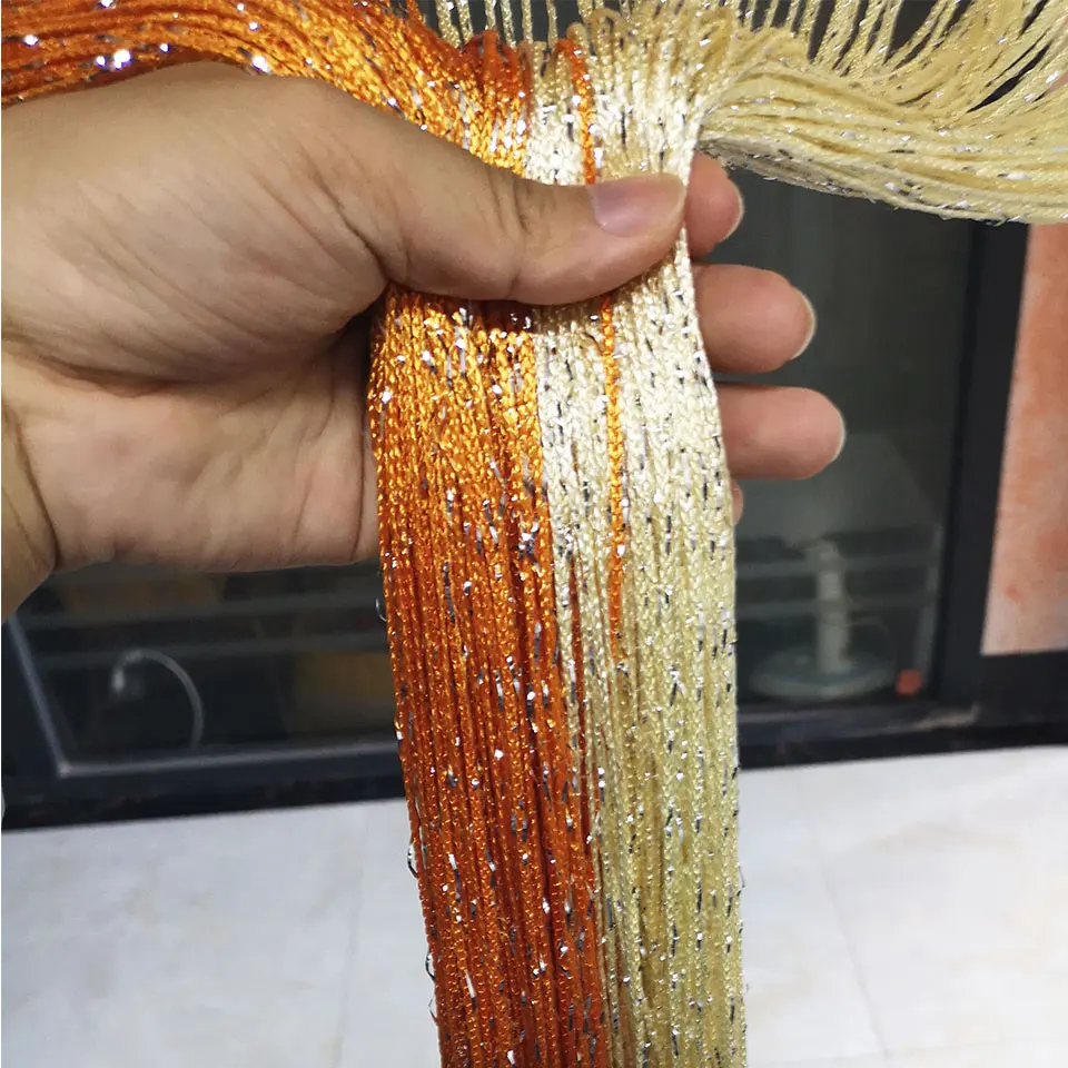 

1x2m Shiny Tassel String Curtain Divider Window Decorative String Curtains Panel For Bedroom/ Living Room/The Kitchen/Doors