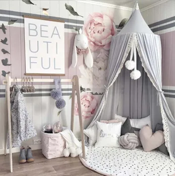 

Hot Kids Baby Bedcover Bed Canopy Mosquito Net Tent Cotton Curtain Bedding Dome Baby Girl Boy Mosquito Net