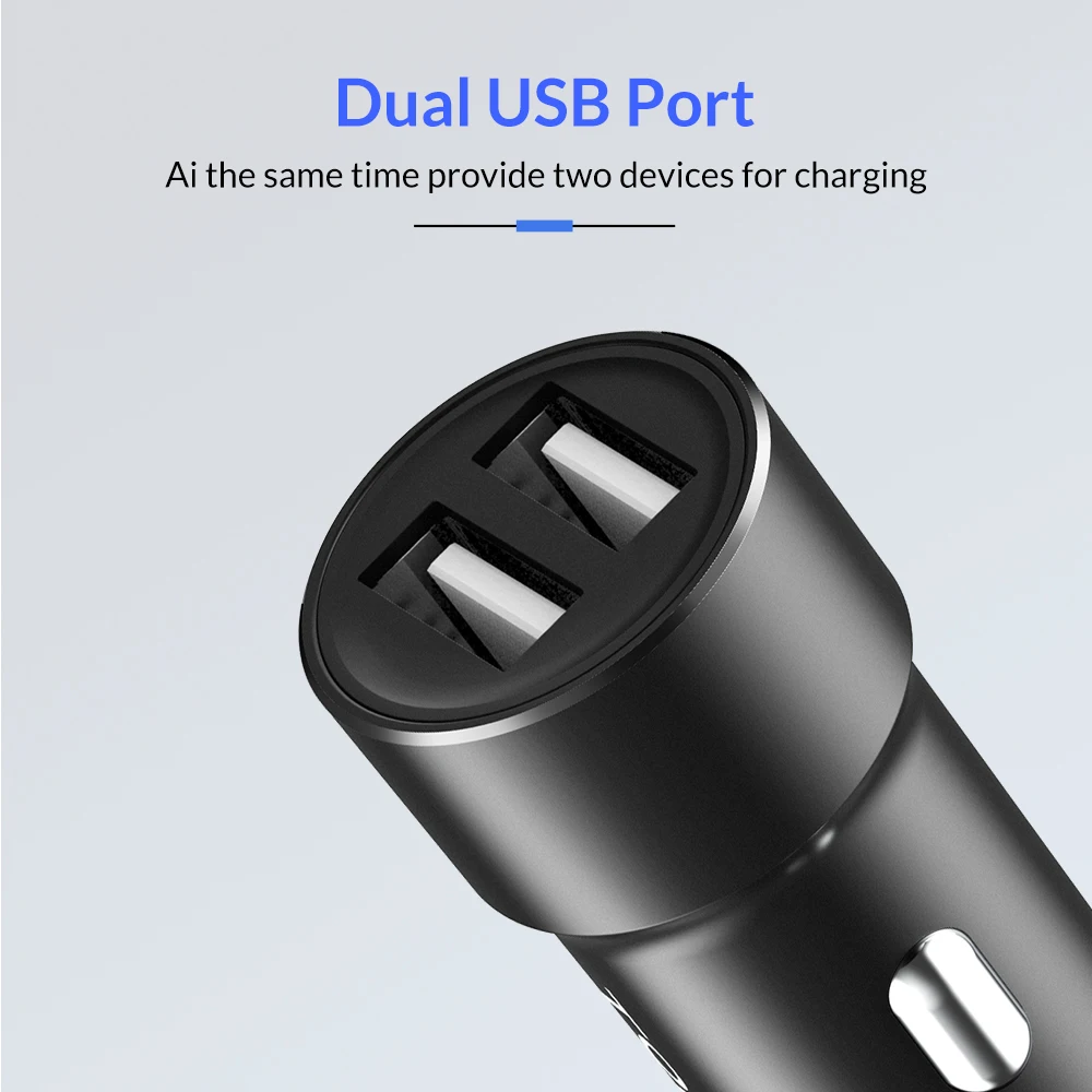 TOPK 2.4A المزدوج USB سيارة شاحن آيفون Xiaomi هاتف السيارة شاحن ل Hauwei سامسونج مهايئ شاحن الهاتف المحمول في سيارة