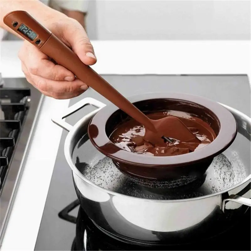 

Digital Silicone Scraper Spatula Cooking Thermometer With LCD Display Candy Jam Chocolate Thermometer Kitchen Baking Tool Gadget