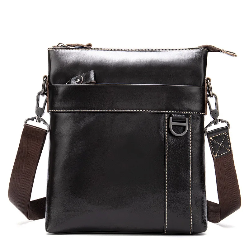 

New Men Bag Shoulder Crossbody Genuine Leather Messenger Bag Retro Small Male Pack Back Mochila Flap Business Travel Handbags