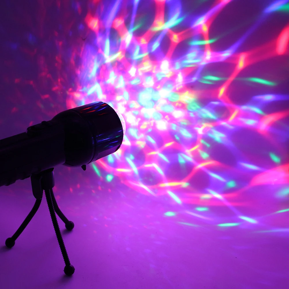 

Colorful Crystal LED Flashlight 3W RGB & DMX Dual Use Handheld&Tripod LED Torch Light For Party Disco DJ Stage Lighting CF682