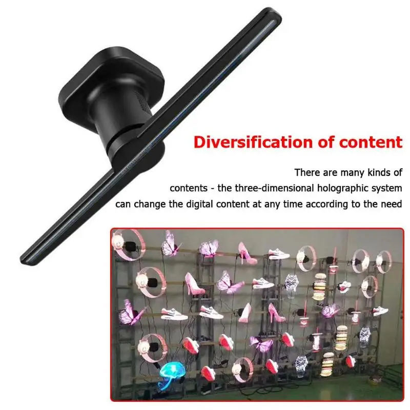 42cm/16.54Inch 0w-15w 3D Display Naked Eye Hologram LED Fan Lamp Advertising Holographic Projector Player Display Fan Light 42cm/16.54Inch 0w-15w 3D Display Naked Eye Hologram LED Fan Lamp Advertising Holographic Projector Player Display Fan Light