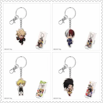 

10 PCS/LOT Anime My Hero Academia keychain pendant Figure Izuku Shoto Katsuki phone strap key ring for toys gifts
