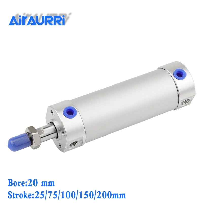 

Standard type pneumatic mini round cylinder 20mm bore 25 to 200mm stroke CG1BN Rubber bumper / CG1BA air cushion air cylinder