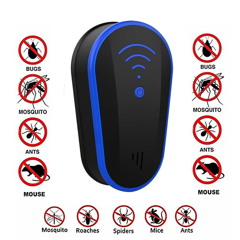 

Multi-functional Ultrasound Anti Mosquito Insect Repeller Rat Mouse Cockroach Pest Reject Repellent EU/US Plug Repellent Killer