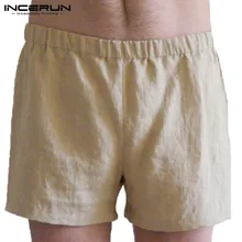 INCERUN, повседневные шорты, мужские, короткие, эластичный пояс, свободные, для фитнеса, бегунов, простые, большие, 5XL, для сна, спортивные, пляжные, мужская одежда