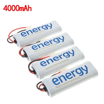 

4x rechargeable battery energy white Tamiya 7.2V 4000mAh RC Plug NiMh