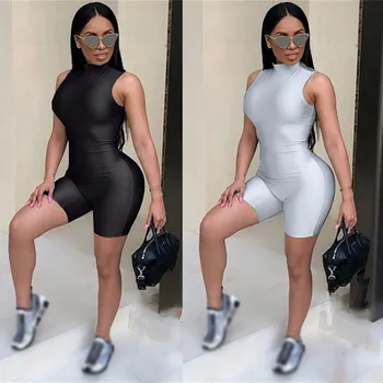 

Sexy Women Sleeveless Playsuit Back Zipper Bodycon Jumpsuit Sexy Club Womens Jumpsuit Party Club Body Rompers