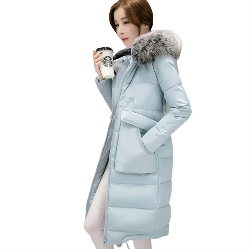 

Winter Long Down Jacket Women 2019 New Korean Of The Slim Fit White Duck Feather Light And Thin Fashion Basic Coat Female HJ164