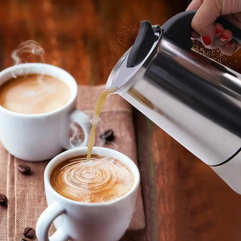 

100/200/300/450ML Stainless Steel Percolator Tool Mocha Cafetiere Stove Top Mocha Coffee Pot Moka Italian Coffee Maker