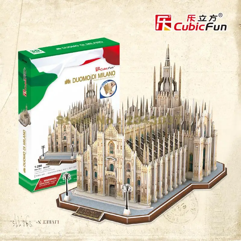 

Cubicfun MC210H 210pcs World Famous Architecture Italy Milan Cathedral Model 3d Paper Building Puzzle