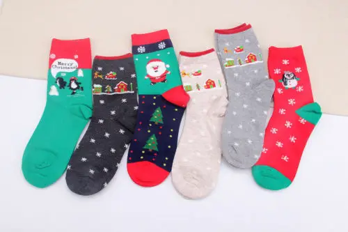 Женские носки, зимние, рождественские, теплые, свернутые, носки, милые, Мультяшные, Чулочные изделия, подарок, снеговик, снежинка, рождественский подарок