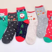 Женские носки, зимние, рождественские, теплые, свернутые, носки, милые, Мультяшные, Чулочные изделия, подарок, снеговик, снежинка, рождественский подарок