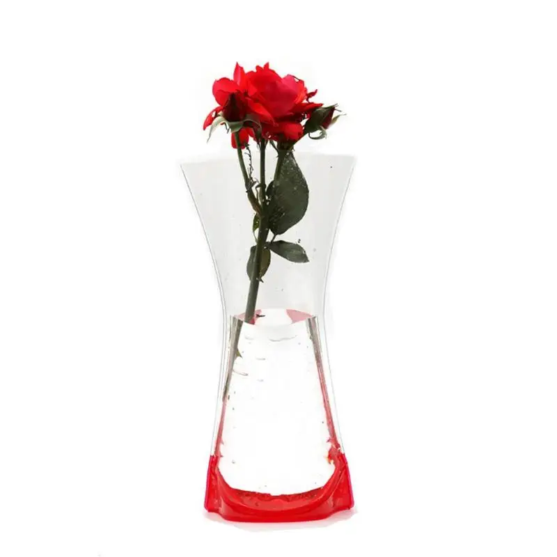 

1pc Eco Friendly Foldable Flower PVC Vase Transparent Flower Pot Home Wedding Party Event Store Decor Supplies
