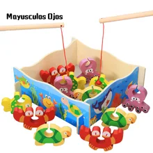 1 компл. Раннее образование детей 3D стерео рыбалка игры игрушки Детские интеллектуальные деревянные игрушки От 1 до 3 лет