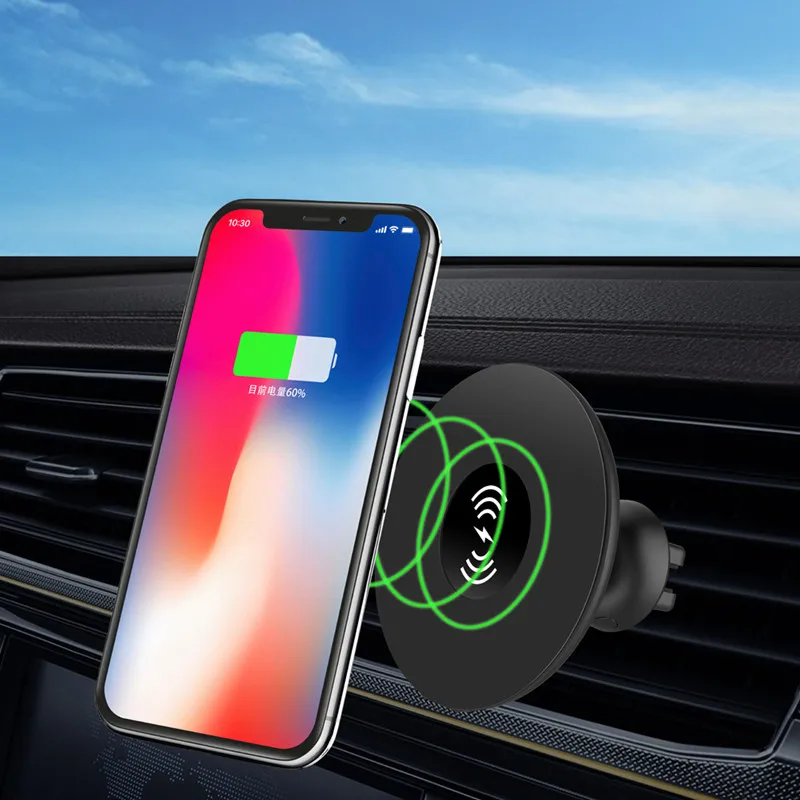 Carsun Wireless Car Charger 360 Degree Rotation For iPhone XsMax/Xs/Xr/8plus Qi Magnetic Fast Charger For Samsung S10/S9/S8 10W