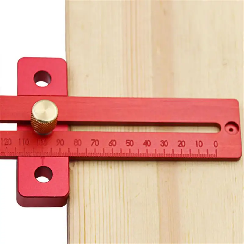 

T-270 DIY Woodworking Marking Ruler Aluminum Alloy Scribing Ruler Woodworking T Type Hole Ruler Marking Tool