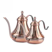Чайник из нержавеющей стали с медным покрытием, винтажный чайник для кофе, элегантный античный декоративный капельный кофейник, чайный Перколятор, чайник
