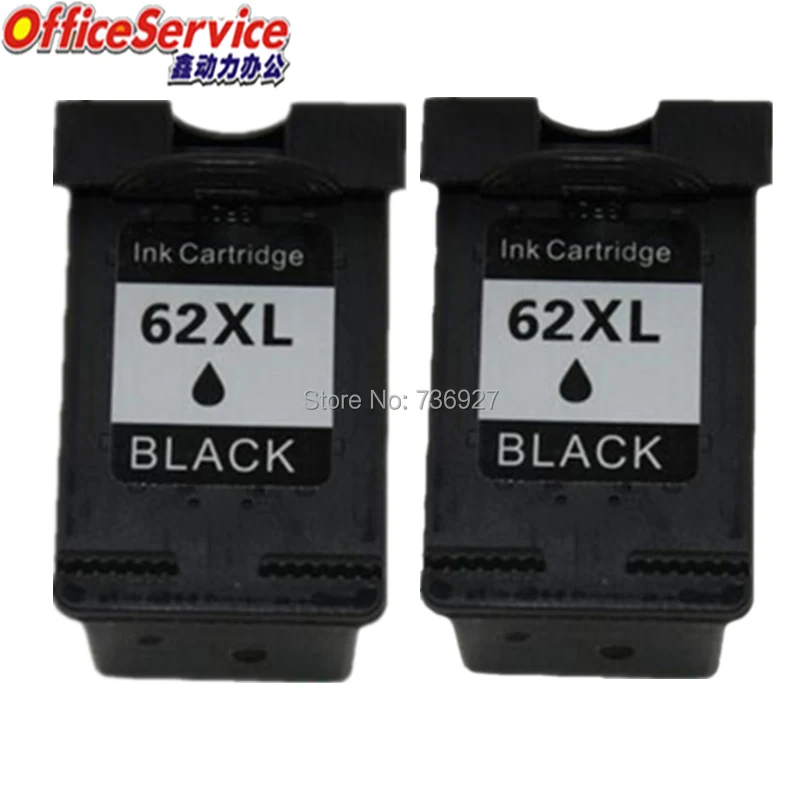 2 черный восстановленные Картридж для hp 62 XL Зависть 5542 5543 5544 5545 5547 5548 5549 струйный