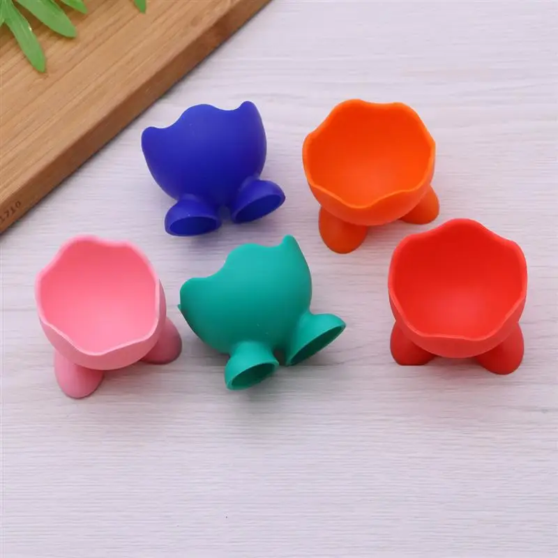 

5Pcs Silicone Egg Cup Holders Boiled Egg Serving Cups (Random Color)