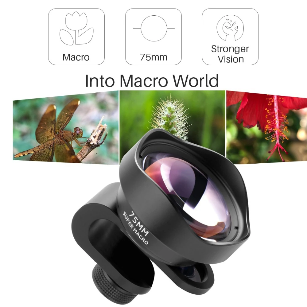 Sqpp Pholes 75 мм мобильный макро объектив телефона Камера макро Объективы для Iphone Xs Max Xr X 8 7 S9 S8 S7 пикселей клип на 4 k Hd объектив